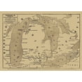 thumbnail image 2 of Doggett 24x19 White Modern Wood Framed Museum Art Print Titled - Michigan Railroads - Doggett 1848, 2 of 4