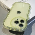 thumbnail image 3 of Compatible with iPhone 14 Pro Max Case, Cute Clear Wave Shape with Love Heart Camera Lens Protection Case for Women, Full Protection Soft TPU Shockproof Phone Case-Yellow, 3 of 14