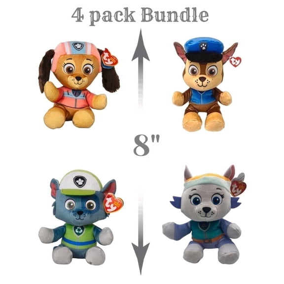 Ty 8-inches Paw Patrol™ Soft Body 4 Pack Bundle