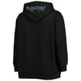 thumbnail image 3 of Women's Black Miami Marlins Plus Size Lace-Up V-Neck Pullover Hoodie, 3 of 3