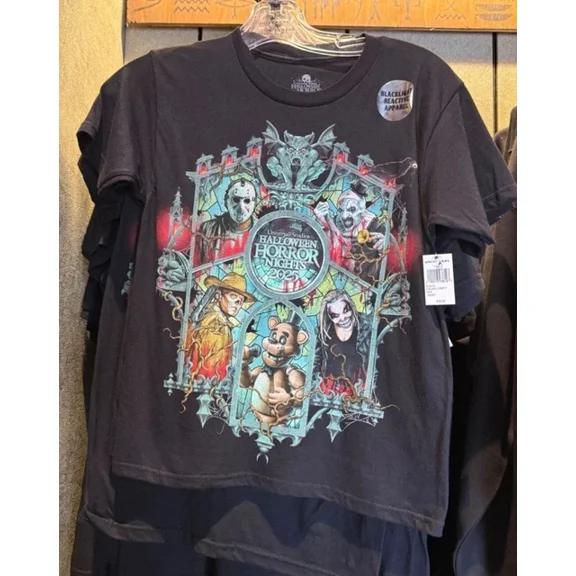 Universal Halloween Horror Nights HHN 2025 Houses Art Frame Glass T-Shirt