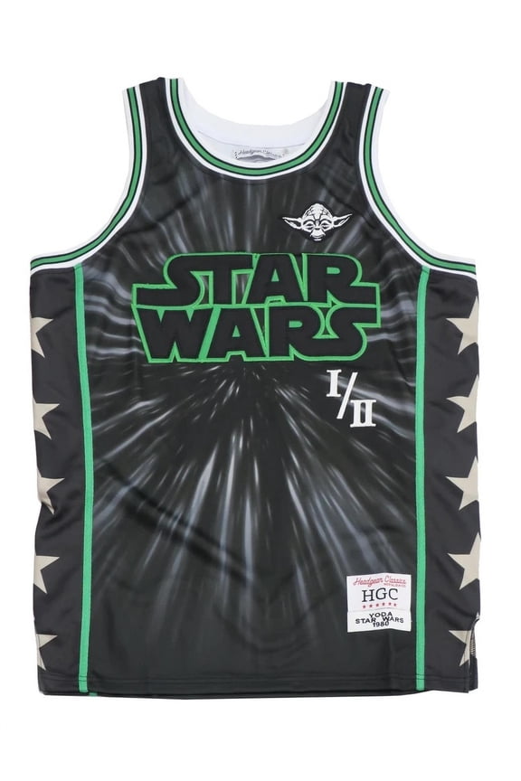 Star Wars Men's Headgear Classics Embroidered Basketball Jersey (Large, Yoda)