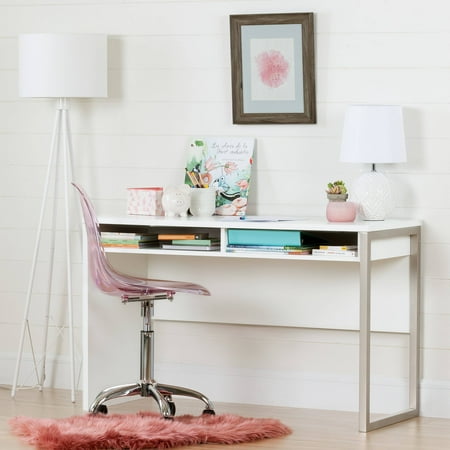 South S Interface White Desk With Clear Pink Blush Office Chair South S Interface White Desk With Clear Pink Blush Office Chair Wheels