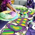 thumbnail image 6 of Mardi Gras Love Hearts Table Runner, Glitter Diamond Stripes New Orleans Carnival Kitchen Dining Table Decoration, Fleur De Lis Beads Burlap Indoor Outdoor Home Decor Party Supply 13.8 x 90 Inches, 6 of 6