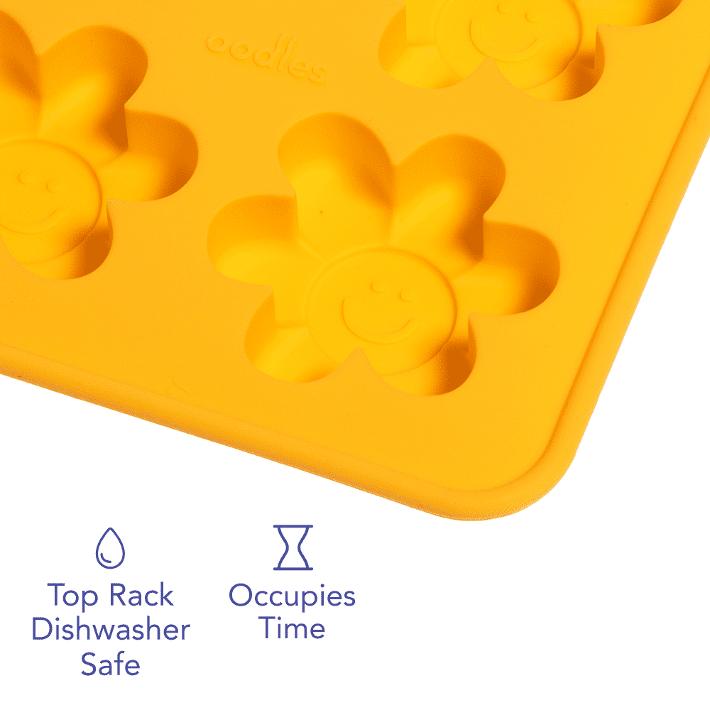 Oodles Durable Silicone Yellow Flower Freeze and Eat Dog Treat Maker, O/S