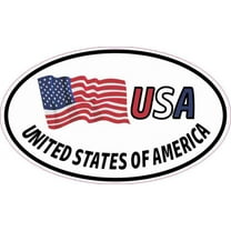 5in x 3in Oval USA United States of America Flag Sticker Vinyl Decal Stickers