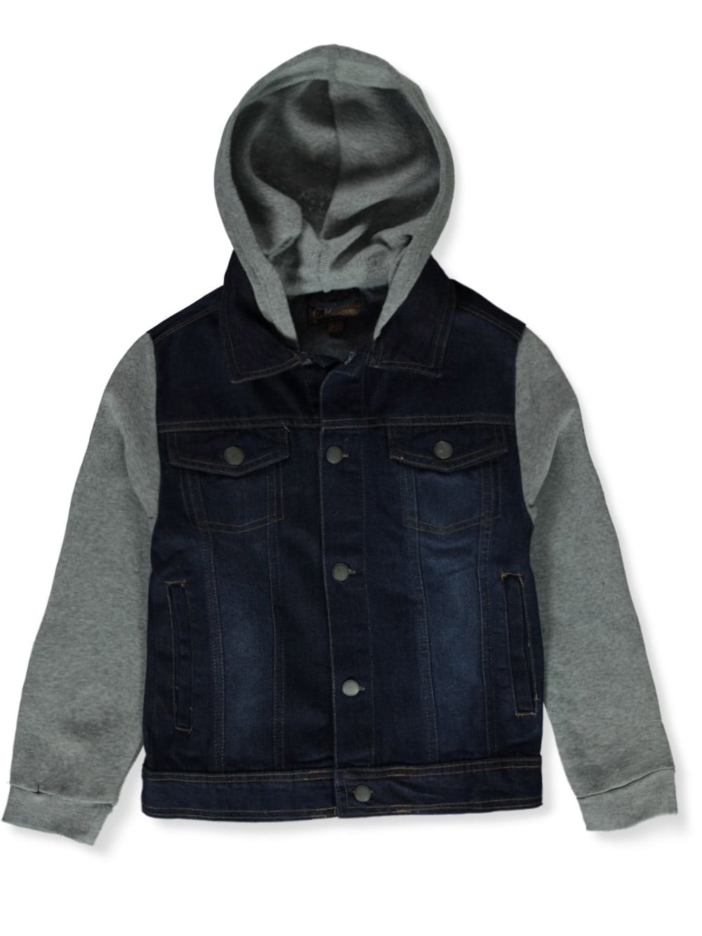 CP Dry Goods Boys' Hooded Denim Jacket black wash, 7 (Little Boys)