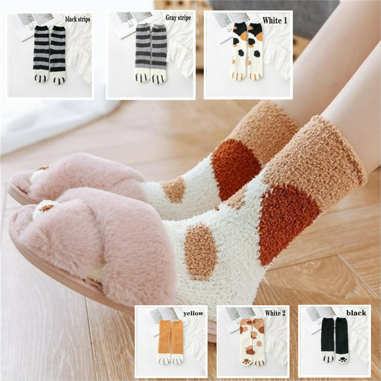 Women's 4-12 Pairs Soft Cozy Fuzzy Socks Non-Skid Striped Plush Home S –  Glory Max