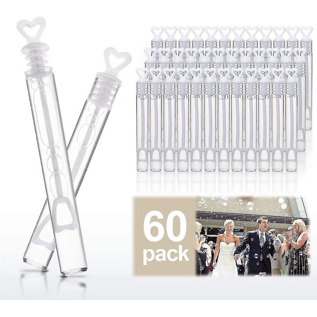 Botellas de burbujas bronceado jianjun 60 Piezas Corazón Blanco Transparente