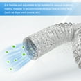 thumbnail image 4 of Uxcell 16Ft Dryer Vent Hose 5" Dia. Flexible Aluminum Ducting 2 Clamps Included, Silver, 4 of 7
