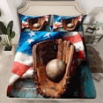 thumbnail image 2 of Homewish Baseball Game Twin Sheet Sets,Sport Theme Twin Fitted Sheet,Brown White Flat Sheet For Boys Teens,Ultra Soft Home Decor,3 Pieces, 2 of 7