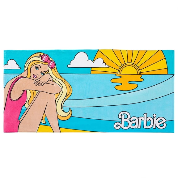 Barbie Super Soft Cotton Kids Bath/Pool/Beach Towel, 58 in x 28 in
