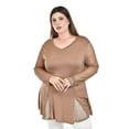thumbnail image 1 of Blusa con detalle de malla Roman Fashion /Tallas Extras, 229 (Cafe) cafe 38, 1 of 5