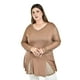 thumbnail image 1 of Blusa con detalle de malla Roman Fashion /Tallas Extras, 229 (Cafe) cafe 42, 1 of 5
