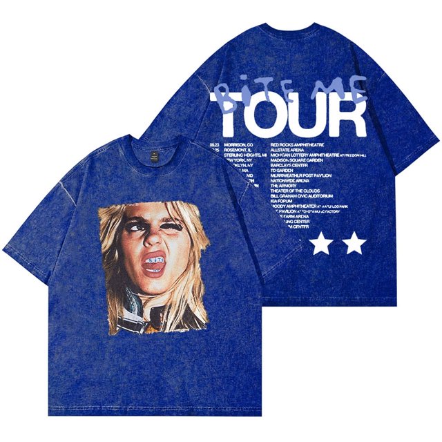 Reneé Rapp Bite Me Tour Dates Vintage Wash Camisetas Mujeres Hombres Moda Algodón Camiseta de manga corta