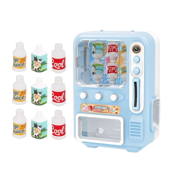 Realistic Small Vending Machine Toy Set With 9 Beverages For Games