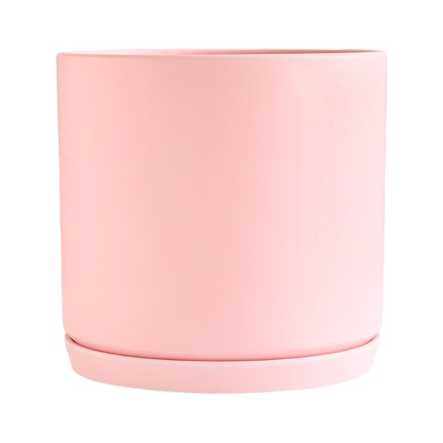 Matsuzay Macetas mate de tubo - Simple y elegante Cualquier decoración del hogar Tubo mate es simple Jardín y Patio DS rosa M