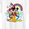 thumbnail image 3 of Disney - Character Group Rainbow Flower - Women's Short Sleeve Graphic T-Shirt, 3 of 5