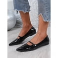 thumbnail image 4 of Trendin Mode Womens Pointy Toe Quarter Strap Mary Jane Flat Dress Shoes, 4 of 10