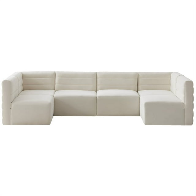 Meridian Furniture Quincy Cream Velvet Modular Sectional