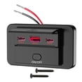 thumbnail image 2 of Cargador USB para coche de 12 V/24 V con toma de carga rápida para embarcaciones y motocicletas Luz roja, 2 of 6