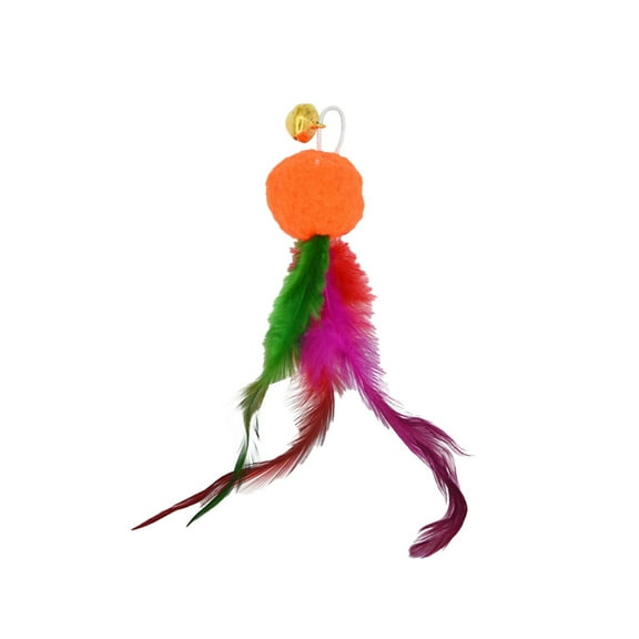 Interactive Cat Toy Wand with Replaceable Feather Bell – Durable Pet Teaser Stick for Indoor/Outdoor Play (15x7x3cm)