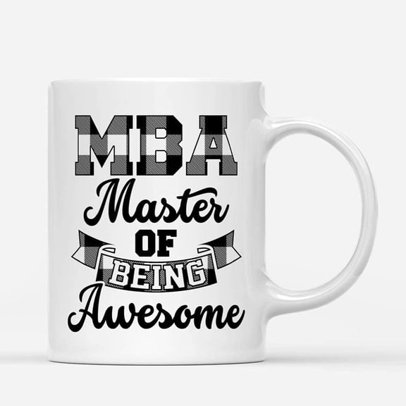 Custom Mugs MBA, Master Of Being Awesome Dad Mom Funny Women or Men Gifts Santa Christmas Presents Ceramic Coffee 11oz 15oz Mug