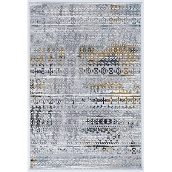 Elixir Barnsdale Grey Cream Area Rug 5x7 Transitional Vintage Style Polyester
