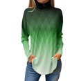 thumbnail image 2 of Tops for Women Trendy Long Sleeve Fall Blouses Printed Turtleneck Top Loose Winter Shirts Cozy Lightweight T Shirts, 2 of 5