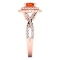 thumbnail image 3 of Solitaire with Accents Engagement Ring for Women - 1.3125ct Simulated Red Diamond in 14K Rose Gold Promise Ring, 3 of 6