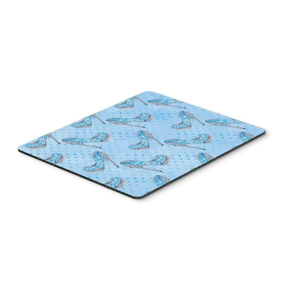 Watercolor Cinderella Shoe in Blue Mouse Pad Hot Pad or Trivet