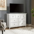 thumbnail image 3 of Gzxs 7 Drawers Dresser for Bedroom, Modern Chest of Drawers, Wooden Dressers Closet Organizer for Bedroom, Living Room, Hallway, 47.25"L x 15.75"W x 33.66"H, White, 3 of 8