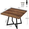 thumbnail image 4 of Square Dining Table Set of 2, Industrial Dinner Table with Metal Base, 4 of 4