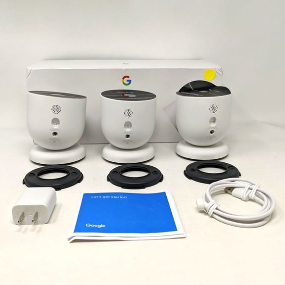 (Open Box) Google Nest Cam 3 Pack GA02077-US Indoor/Outdoor Security Cameras - White