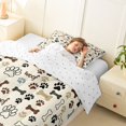 thumbnail image 3 of Homewish Dog Paw Bone Twin Comforter Sets,Woof Print Bedding Set,Beige,Reversible,2pcs,1 Comforter and 1 Pillowcase, 3 of 7