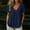 *Navy, variant on ClodeEU Women's V Neck Short Sleeve Linen Blend Tunic Top,Casual Loose Flowy Summer Blouse Army Green,Women's Plus L