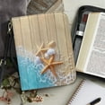 thumbnail image 3 of FOR U DESIGNS Starfish Wood Print Bible Case PU Leather Bible Carrying Case PU Leather Bible Carrier Tote Bag with Zipper Pocket Book Cover Christian Bible Accessories, 2XL, 3 of 7