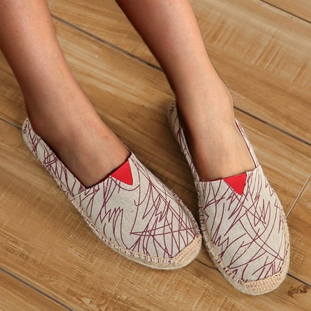 

Fashion Men s And Women s Convenient Striped Loafers Made Of Manual Linen