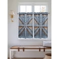thumbnail image 2 of Farmhouse Wood Grain 2 Panel Kitchen Curtains for Windows, Vintage Country Barn Gate Textured Bathroom Privacy Curtain, Home Décor Window Treatment for Bedroom/Living Room 55"x45", 2 of 6