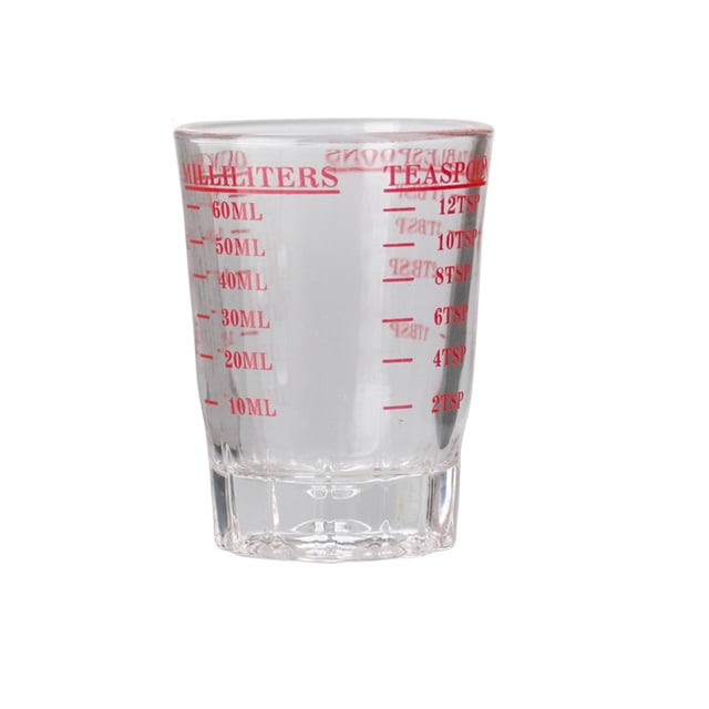 Wosthever taza de medición de vidrio de 60 ml tazas de onzas pesadas para hornear mango resistente al calor transparente para jarra de leche de Type2 NO2