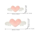 thumbnail image 2 of Raindrops Pink Plush Car Headrest Pillow and Lumbar Support for Driving Comfort with Heart Shaped Wing Decor 1 Set, 2 of 8