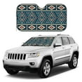 thumbnail image 2 of DouZhe Car Sunshades for Windshield, Retro Blue Tribal Style Geometric Pattern Car Sun Shade Block Heat and UV Rays, 55" x 30", 2 of 8