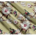 thumbnail image 3 of Soimoi Beige Cotton Voile Fabric Floral & Bird Printed Craft Fabric by the Yard 58 Inch Wide, 3 of 7