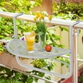 thumbnail image 2 of Outsunny Adjustable Balcony Hanging Railing Table with Metal Mounting, White (1 Count), 2 of 10