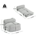 thumbnail image 4 of Christopher Knight Home Foldable Bean Bag Lounge Chair,  2-in-1 Lounge Chair with Neck Pillow, Light Gray, 4 of 13