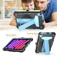 thumbnail image 4 of for iPad mini 6th Gen 8.3" 2021 Case with Pencil Holder & Kickstand, Shockproof Drop Proof Kids Friendly Rugged Full Body Protective Case Cover for iPad mini 6th Gen 8.3" 2021, Black+Blue, 4 of 4