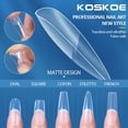 thumbnail image 2 of 120 Pzs Puntas De Uñas Postizas Transparentes Prensa En Cubierta Completa Ataúd Semi-Frosted Cápsula Salón Punta Accesorios Herramientas, 2 of 4