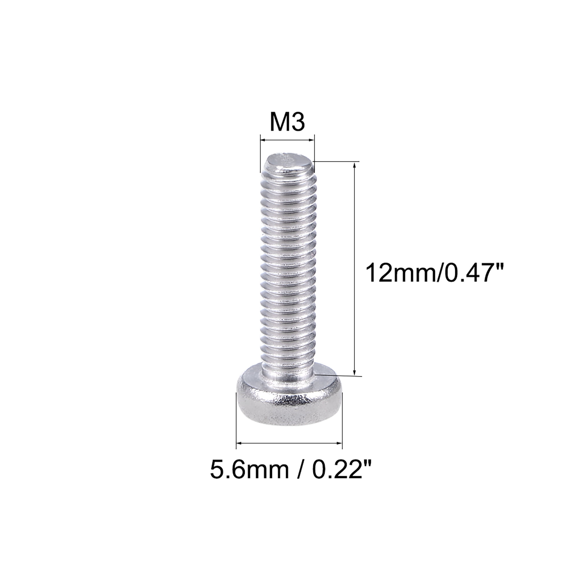 M3x10mm Vis métaux cylindrique Phillips Tête croix Vis fixation boulon 100Pcs 