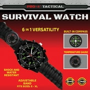 Tactical Survival Watch with Flint Firestarter Compass and Whistle