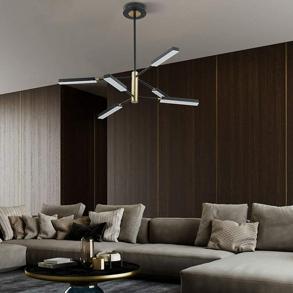 6-Head Fashionable Living Room Chandelier Kitchen LED Acrylic Ceiling Light Diameter 90×40CM